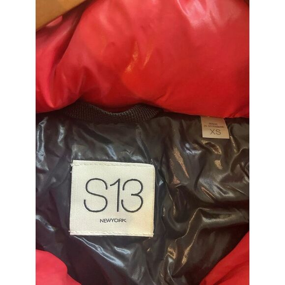 S13‎ New York Bright Red puffer Hooded Duck Down Jacket Coat women ladies SZ XS - Picture 7 of 8